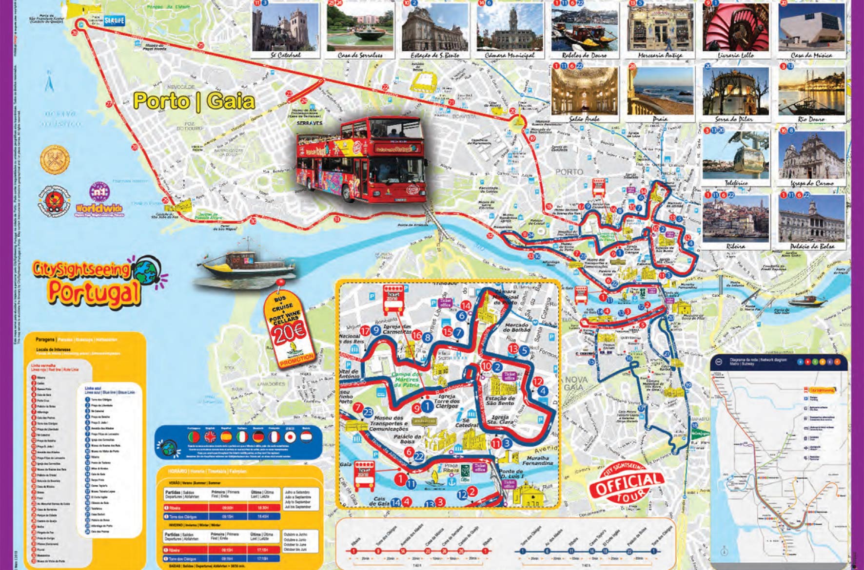 Porto Hop On Hop Off Bus Tour Route Map Combo Deals 2020