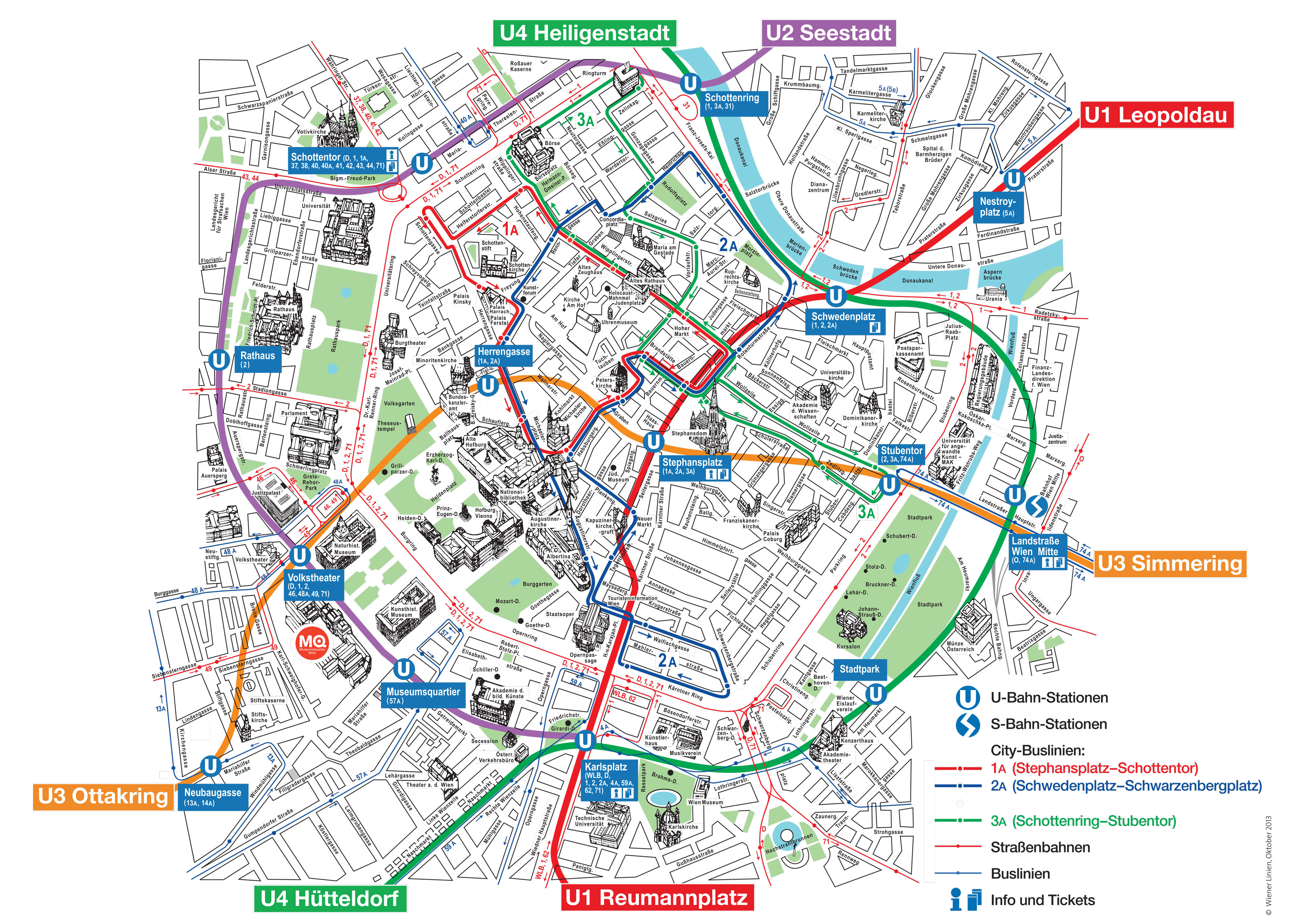 Vienna Attractions Map PDF FREE Printable Tourist Map Vienna, Waking