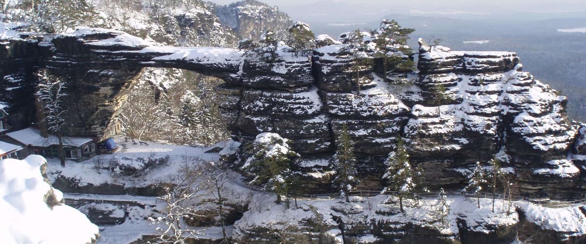 Pravcicka Gate & Bastei Bridge Winter National Park Tour from Prague